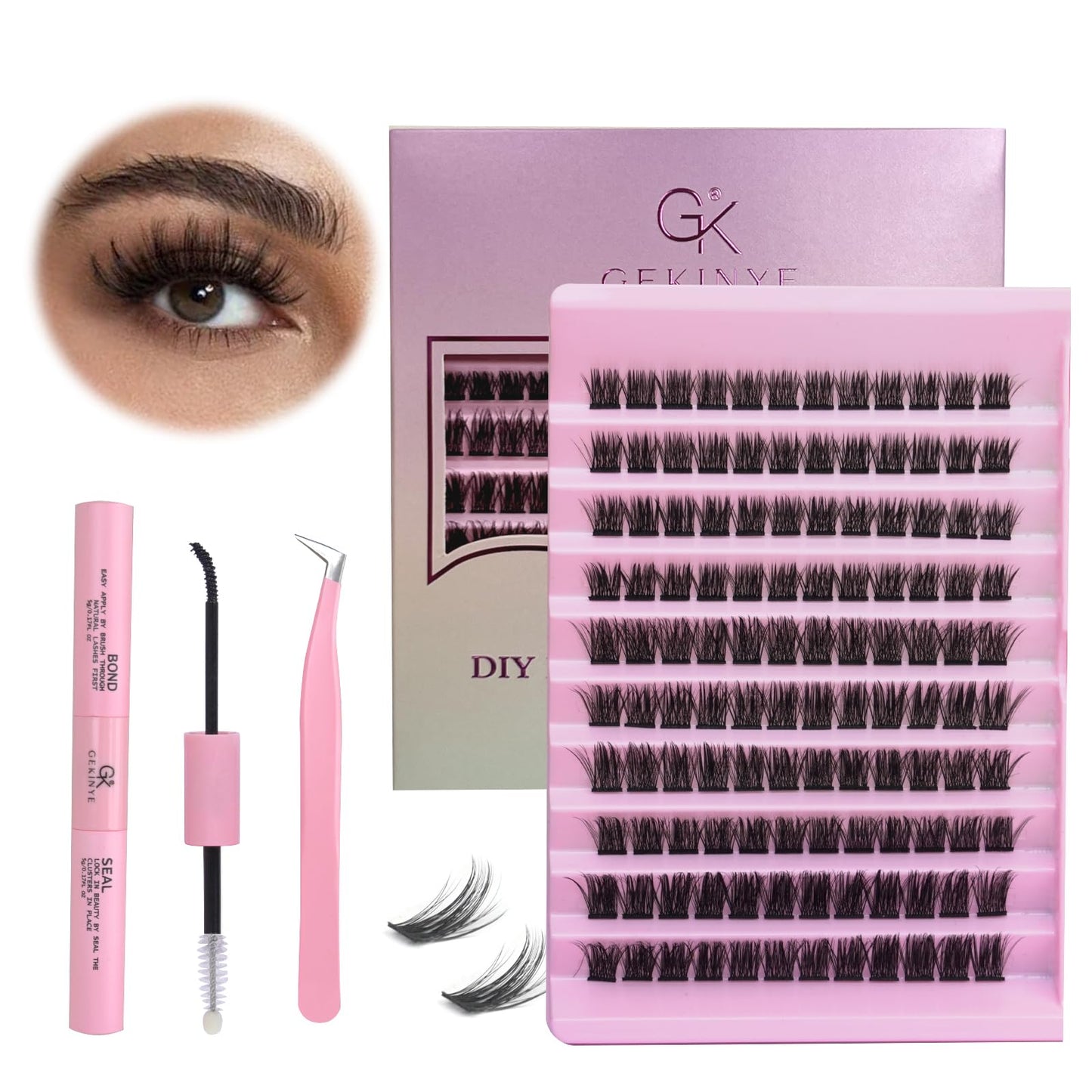 DIY Luxe Lash Kit: Gekinye 120pc Clusters with Essentials